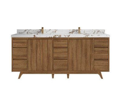 Madison Teak Wood 80 in. W x 22 in. D Double Sink Bathroom Vanity - Willow Bath and Vanity