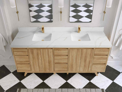 Madison Teak Wood 80 in. W x 22 in. D Double Sink Bathroom Vanity - Willow Bath and Vanity