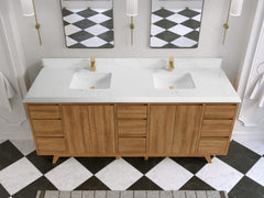 Madison Teak Wood 80 in. W x 22 in. D Double Sink Bathroom Vanity - photo 25