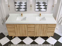Madison Teak Wood 80 in. W x 22 in. D Double Sink Bathroom Vanity - photo 28