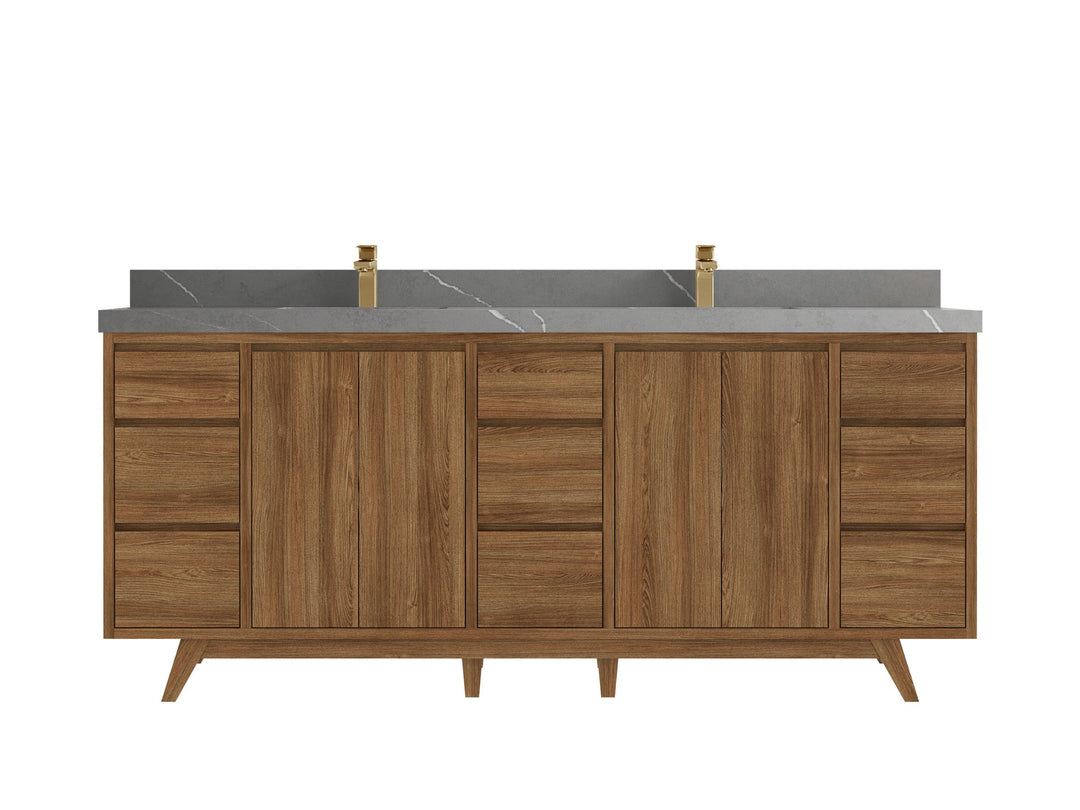 Madison Teak Wood 80 in. W x 22 in. D Double Sink Bathroom Vanity - Willow Bath and Vanity