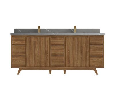 Madison Teak Wood 80 in. W x 22 in. D Double Sink Bathroom Vanity - Willow Bath and Vanity