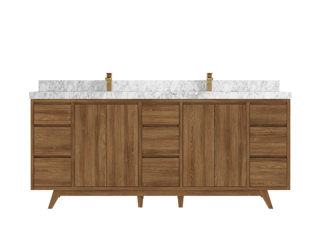 Madison Teak Wood 80 in. W x 22 in. D Double Sink Bathroom Vanity - Willow Bath and Vanity