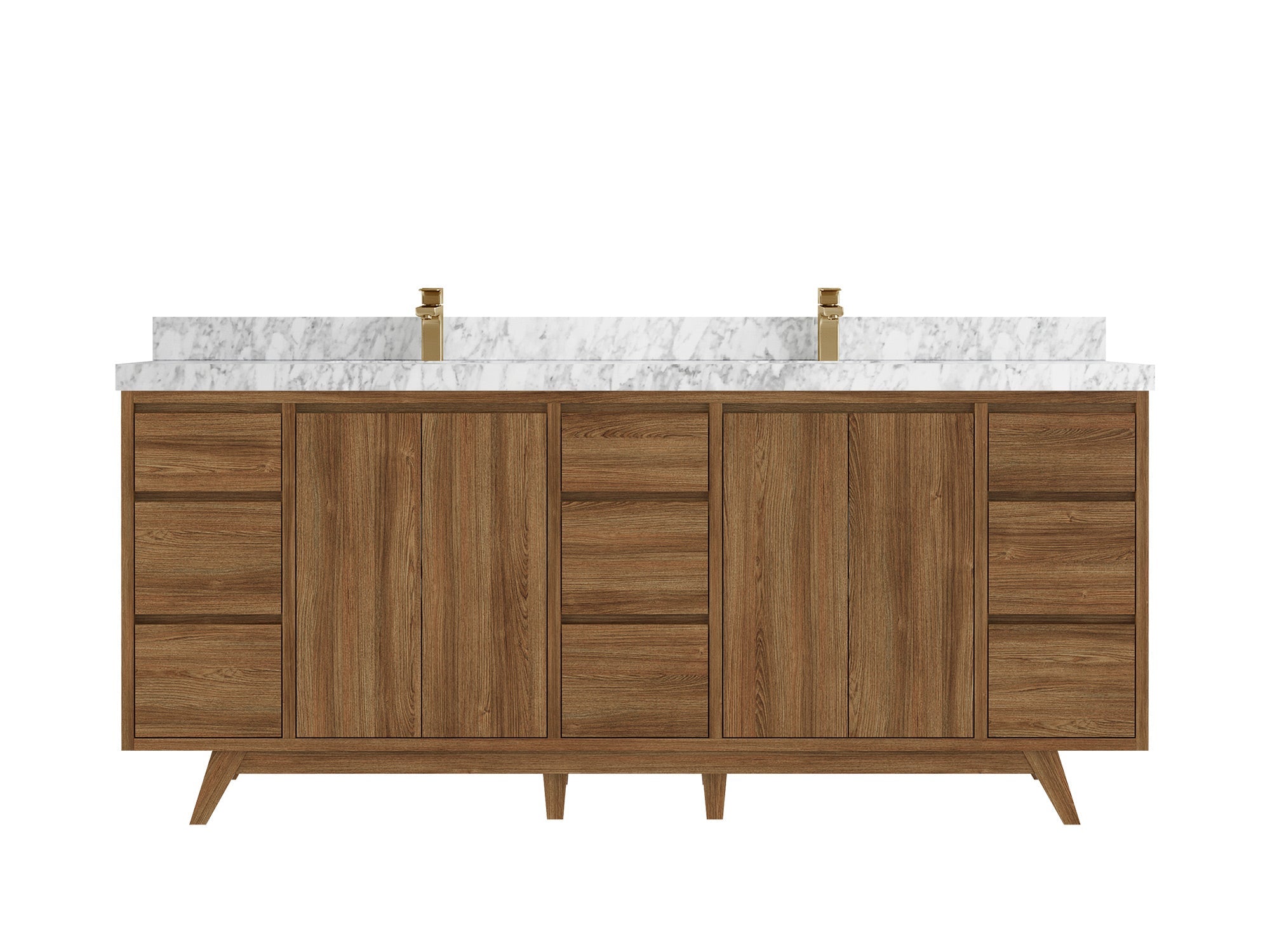 Madison Teak Wood 80 in. W x 22 in. D Double Sink Bathroom Vanity - Willow Bath and Vanity