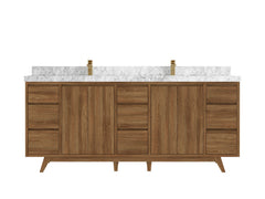 Madison Teak Wood 80 in. W x 22 in. D Double Sink Bathroom Vanity - photo 20