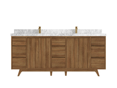 Madison Teak Wood 80 in. W x 22 in. D Double Sink Bathroom Vanity - Willow Bath and Vanity