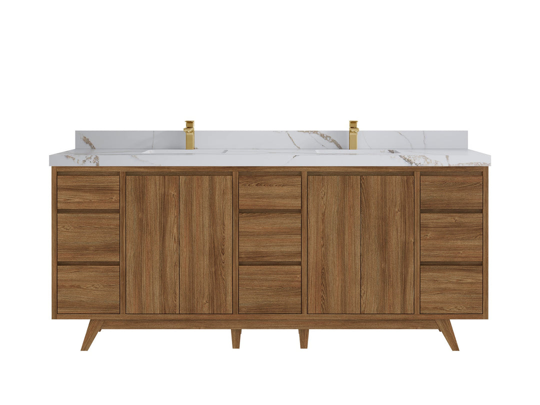 Madison Teak Wood 80 in. W x 22 in. D Double Sink Bathroom Vanity - Willow Bath and Vanity