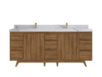 Madison Teak Wood 80 in. W x 22 in. D Double Sink Bathroom Vanity - Willow Bath and Vanity