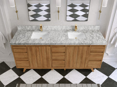 Madison Teak Wood 80 in. W x 22 in. D Double Sink Bathroom Vanity - photo 19