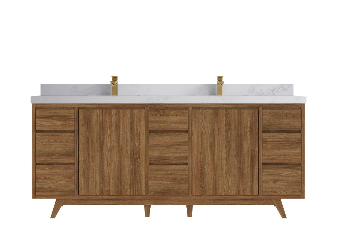 Madison Teak Wood 80 in. W x 22 in. D Double Sink Bathroom Vanity - Willow Bath and Vanity