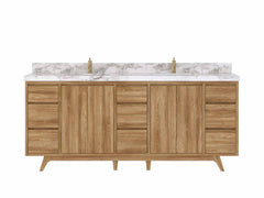 Madison Teak Wood 80 in. W x 22 in. D Double Sink Bathroom Vanity - photo 1