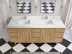 Madison Teak Wood 80 in. W x 22 in. D Double Sink Bathroom Vanity - photo 22