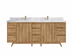 Madison Teak Wood 80 in. W x 22 in. D Double Sink Bathroom Vanity - photo 15