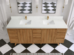 Madison Teak Wood 80 in. W x 22 in. D Double Sink Bathroom Vanity - photo 29