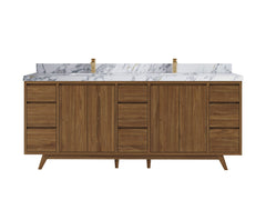 Madison Teak Wood 84 in. W x 22 in. D Double Sink Bathroom Vanity - photo 20