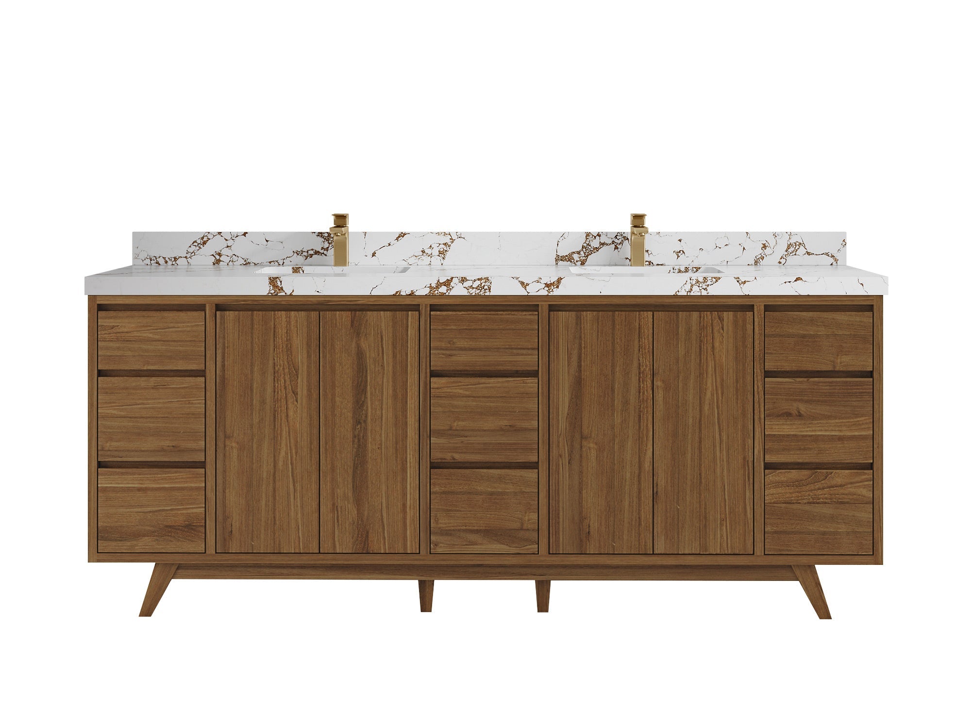 Madison Teak Wood 84 in. W x 22 in. D Double Sink Bathroom Vanity - Willow Bath and Vanity