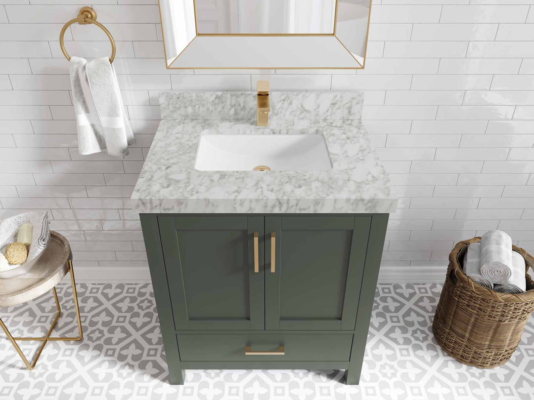Malibu 30 in. W x 22 in. D Single Sink Bathroom Vanity | 
              
                Pewter Green
                
                  
             - MLB_PGN_FR_CAR_30 - photo №7