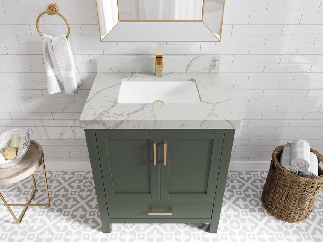 Malibu 30 in. W x 22 in. D Single Sink Bathroom Vanity | 
              
                Pewter Green
                
                  
             - MLB_PGN_FR_CAR_30 - photo №41