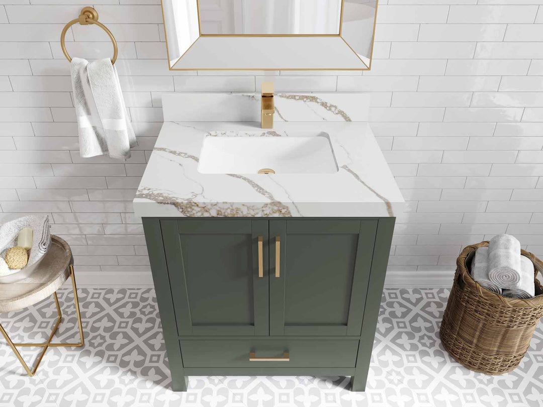 Malibu 30 in. W x 22 in. D Single Sink Bathroom Vanity | 
              
                Pewter Green
                
                  
             - MLB_PGN_FR_CAR_30 - photo №13