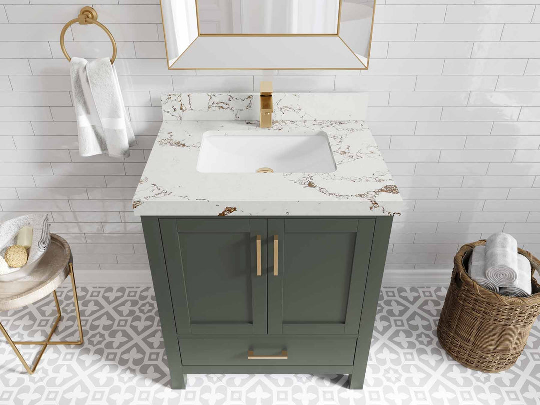 Malibu 30 in. W x 22 in. D Single Sink Bathroom Vanity | 
              
                Pewter Green
                
                  
             - MLB_PGN_FR_CAR_30 - photo №37