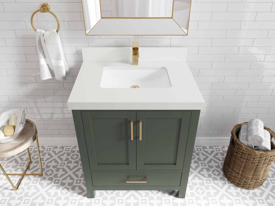 Malibu 30 in. W x 22 in. D Single Sink Bathroom Vanity | 
              
                Pewter Green
                
                  
             - MLB_PGN_FR_CAR_30 - photo №43