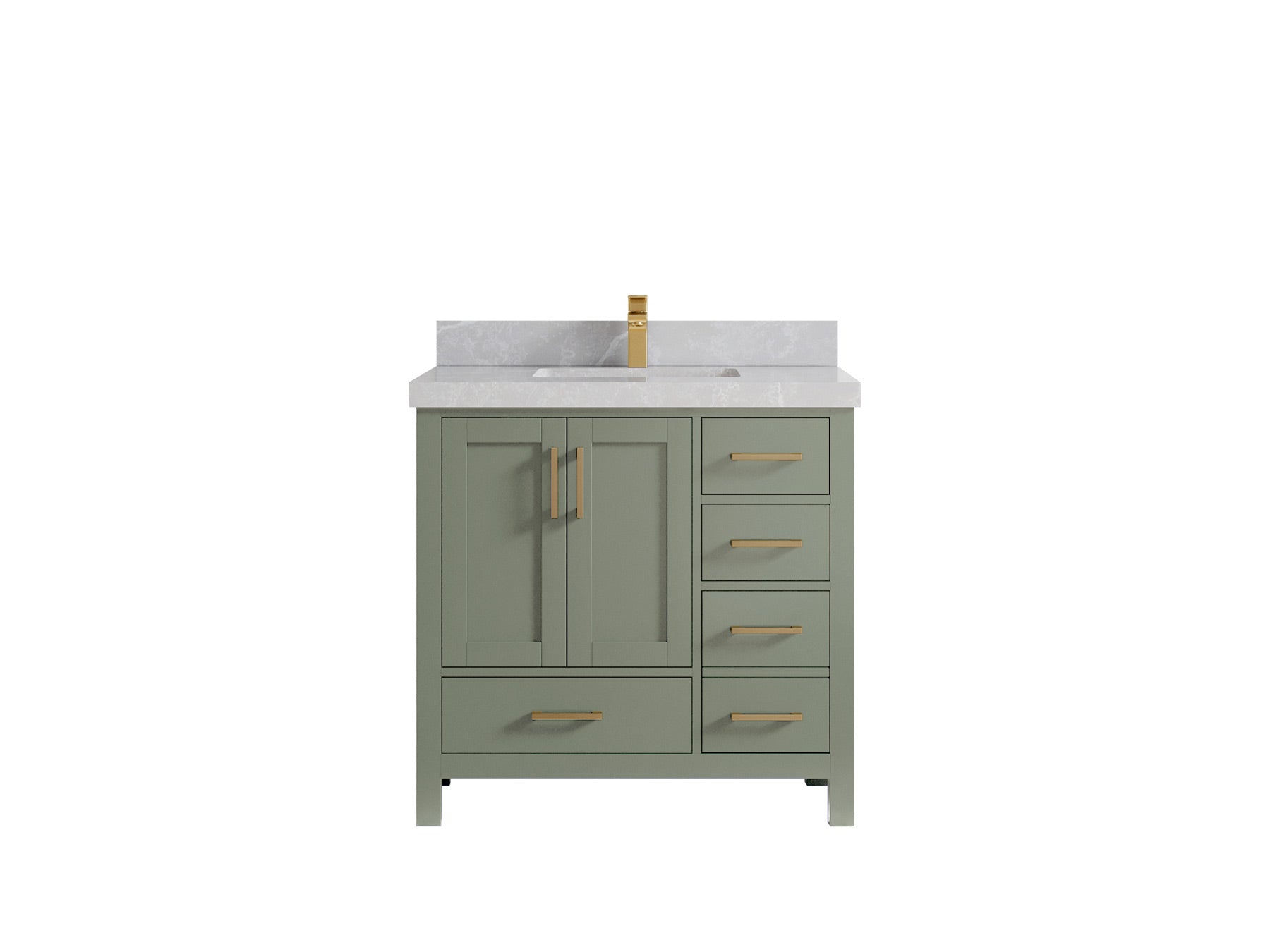 Malibu 36 in. W x 22 in. D Bathroom Vanity Center Sink - Willow Bath and Vanity