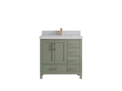 Malibu 36 in. W x 22 in. D Bathroom Vanity Center Sink - photo 34