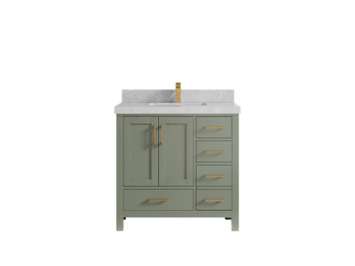 Malibu 36 in. W x 22 in. D Bathroom Vanity Center Sink - Willow Bath and Vanity