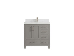Malibu 36 in. W x 22 in. D Bathroom Vanity Center Sink - photo 31