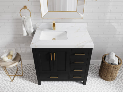 Malibu 36 in. W x 22 in. D Bathroom Vanity Center Sink - Willow Bath and Vanity