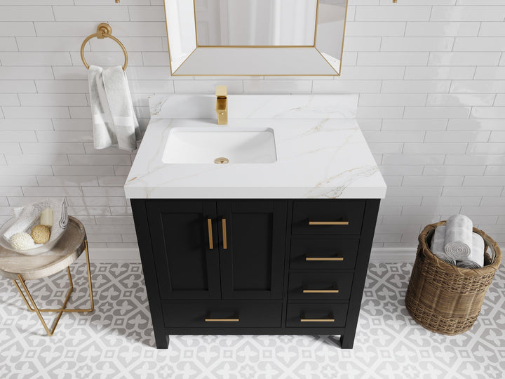 Malibu 36 in. W x 22 in. D Bathroom Vanity Center Sink - photo 20