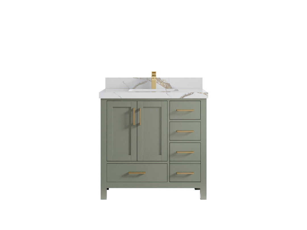 Malibu 36 in. W x 22 in. D Bathroom Vanity Center Sink - Willow Bath and Vanity