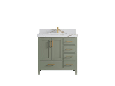 Malibu 36 in. W x 22 in. D Bathroom Vanity Center Sink - Willow Bath and Vanity