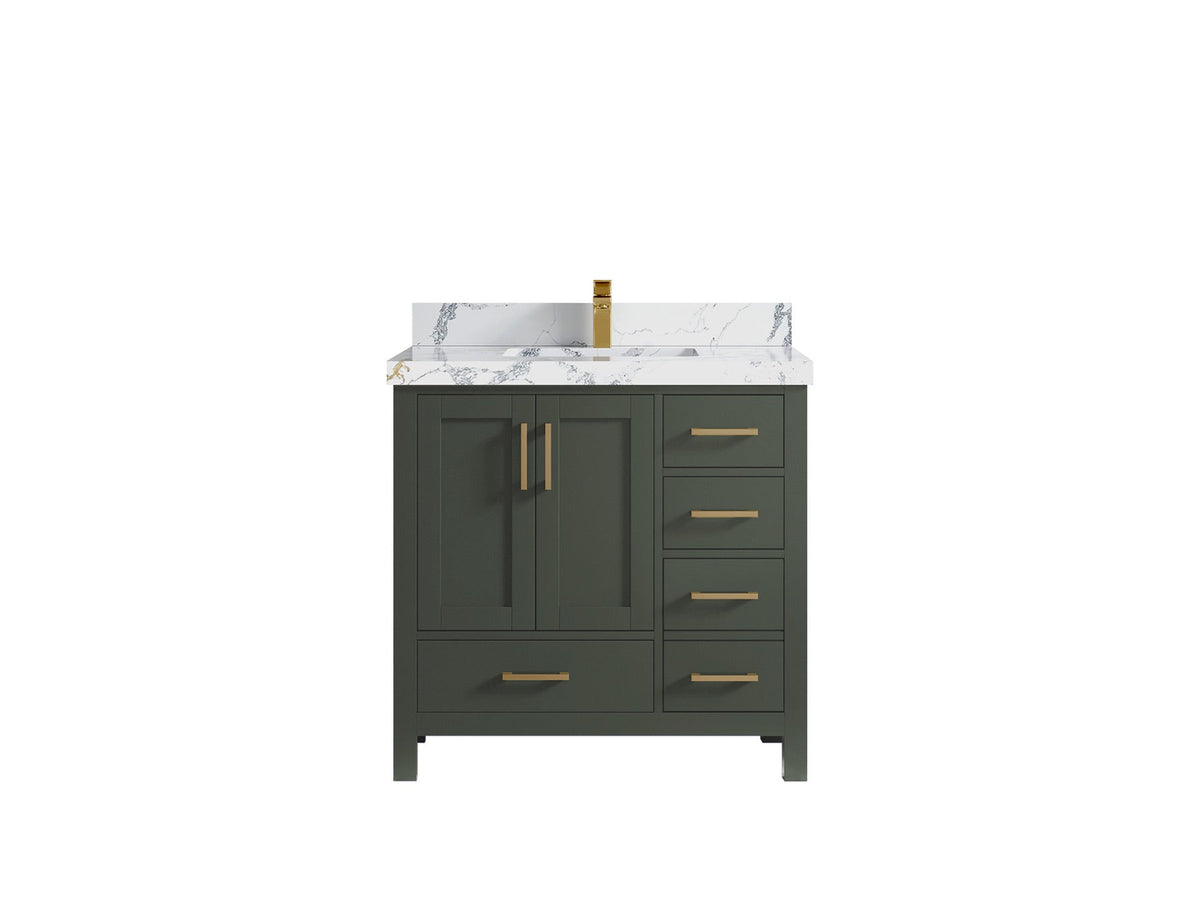 Malibu 36 in. W x 22 in. D Bathroom Vanity Center Sink - Willow Bath and Vanity
