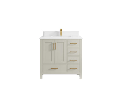 Malibu 36 in. W x 22 in. D Bathroom Vanity Center Sink - Willow Bath and Vanity
