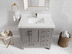 Malibu 36 in. W x 22 in. D Bathroom Vanity Center Sink - photo 30