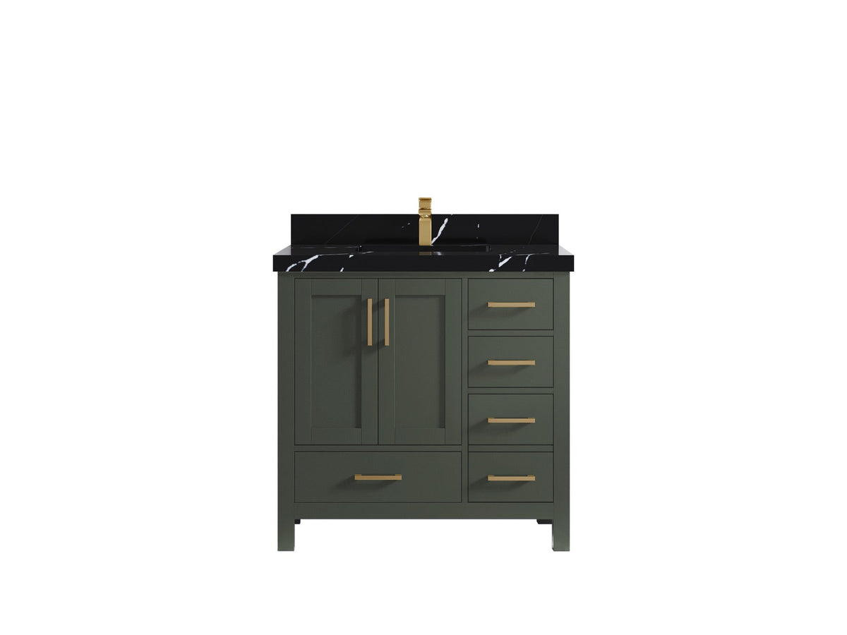 Malibu 36 in. W x 22 in. D Bathroom Vanity Center Sink - Willow Bath and Vanity