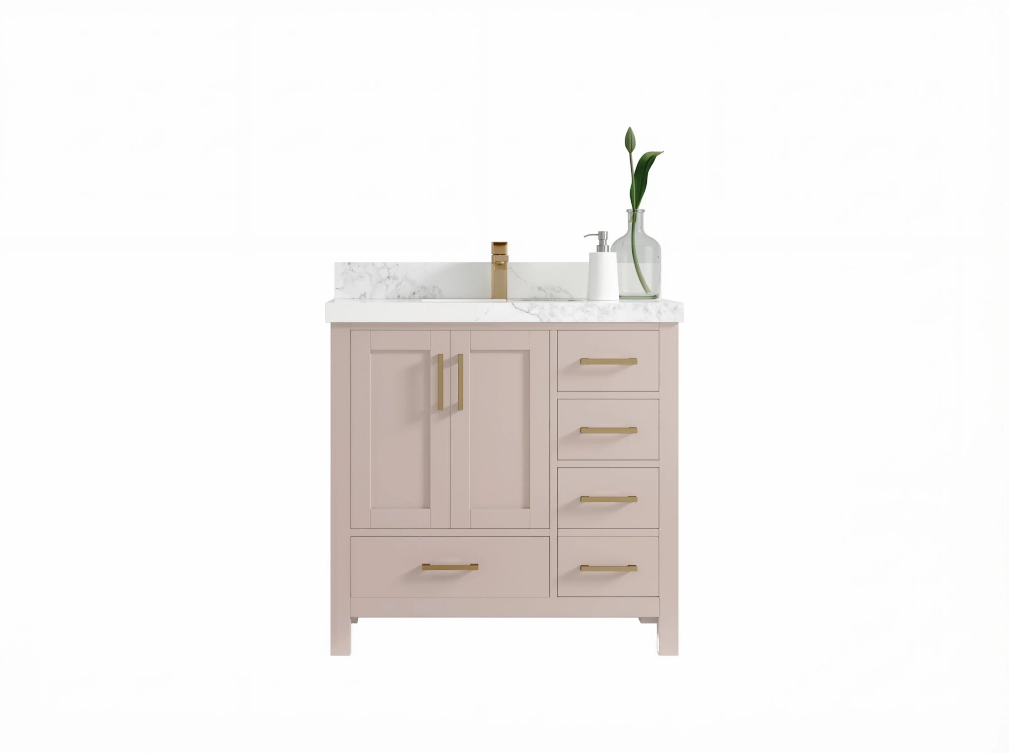 Malibu 36 in. W x 22 in. D Bathroom Vanity Center Sink - Willow Bath and Vanity