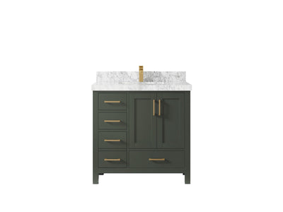 Malibu 36 in. W x 22 in. D Bathroom Vanity Center Sink 2 - Willow Bath and Vanity
