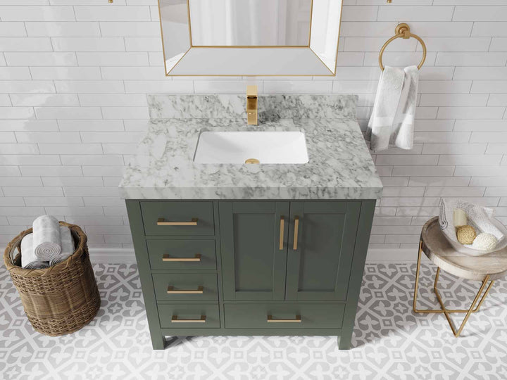 Malibu 36 in. W x 22 in. D Bathroom Vanity Center Sink 2 - photo 23