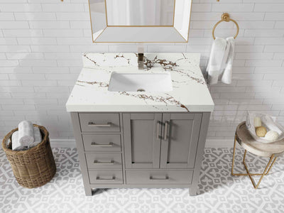 Malibu 36 in. W x 22 in. D Bathroom Vanity Center Sink 2 - Willow Bath and Vanity