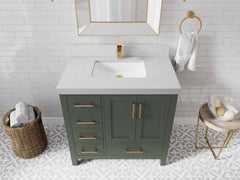 Malibu 36 in. W x 22 in. D with Center Sink Bathroom Vanity - photo 25