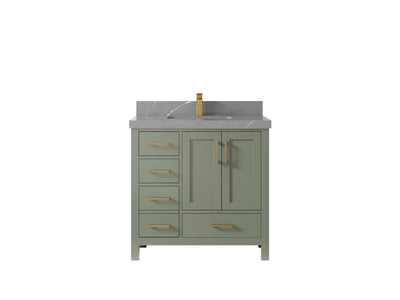 Malibu 36 in. W x 22 in. D Bathroom Vanity Center Sink 2 - Willow Bath and Vanity