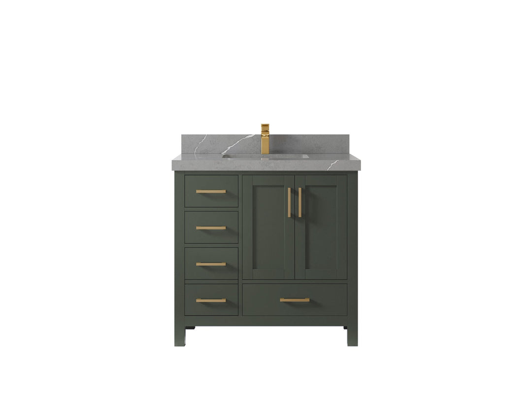 Malibu 36 in. W x 22 in. D Bathroom Vanity Center Sink 2 - Willow Bath and Vanity