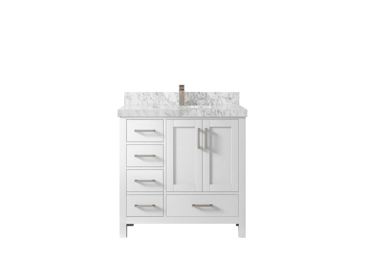Malibu 36 in. W x 22 in. D Bathroom Vanity Center Sink 2 - Willow Bath and Vanity