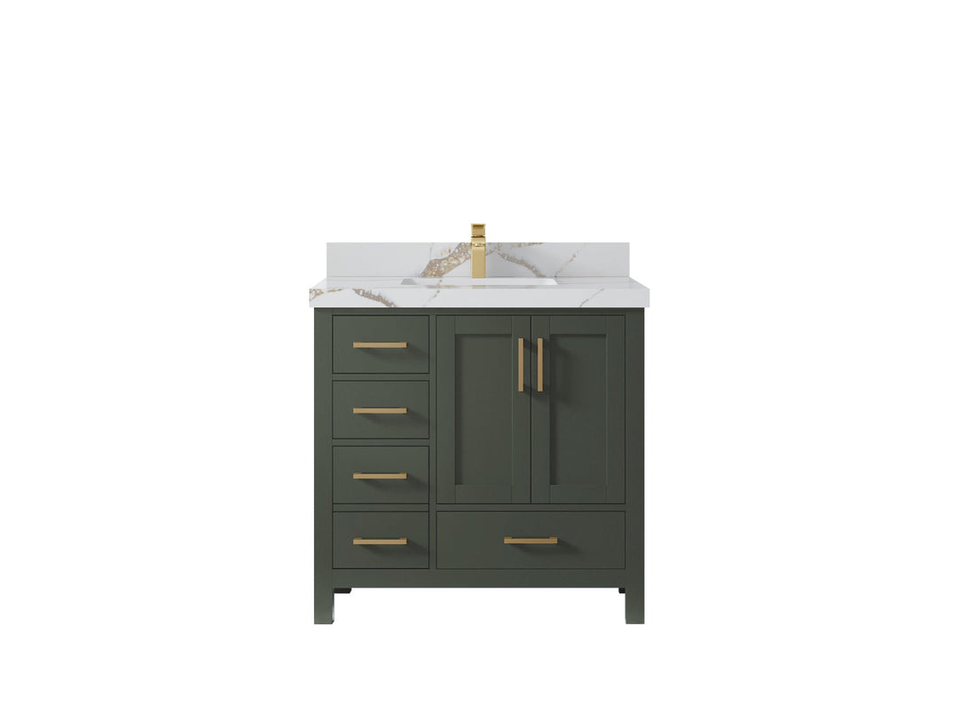 Malibu 36 in. W x 22 in. D Bathroom Vanity Center Sink 2 - Willow Bath and Vanity