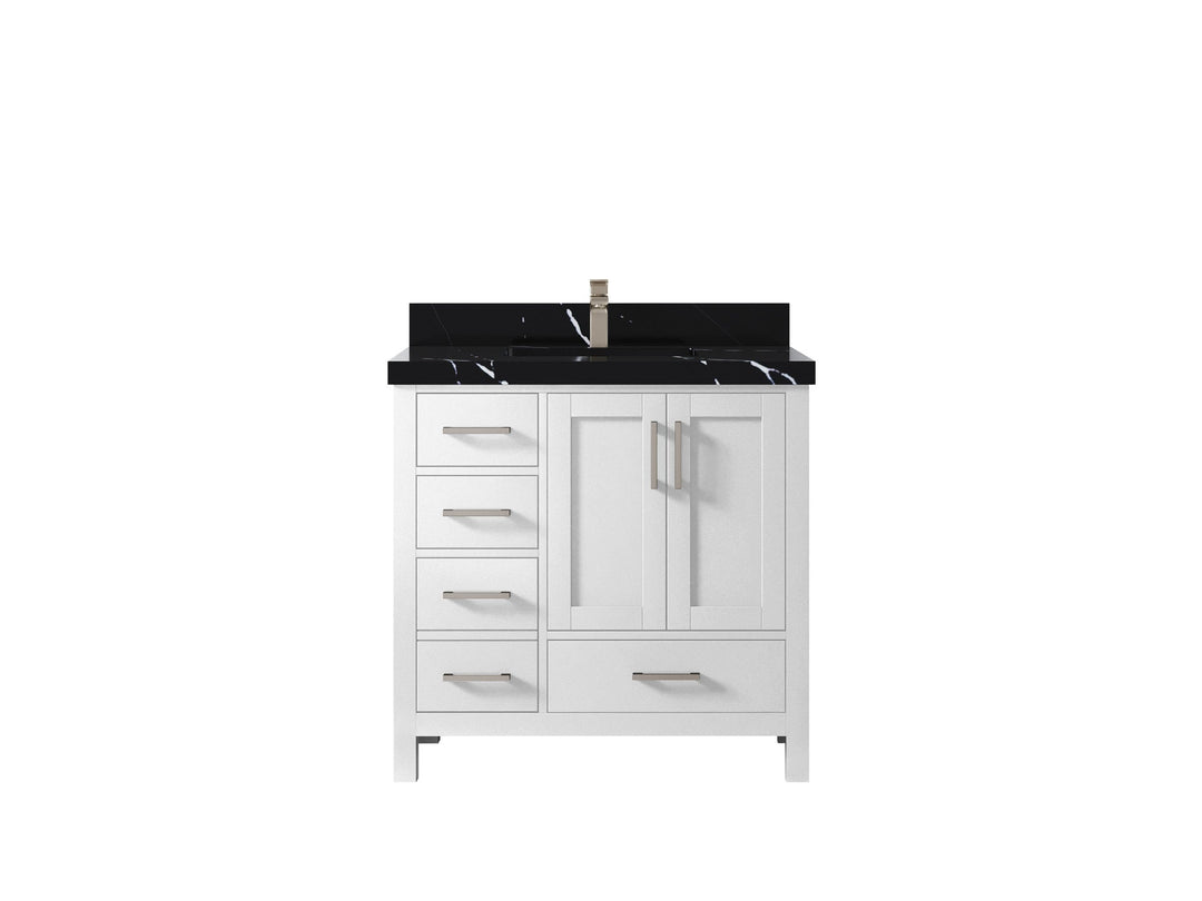 Malibu 36 in. W x 22 in. D Bathroom Vanity Center Sink 2 - Willow Bath and Vanity