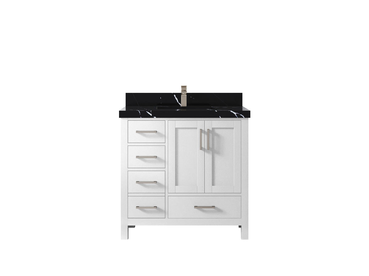 Malibu 36 in. W x 22 in. D Bathroom Vanity Center Sink 2 - Willow Bath and Vanity