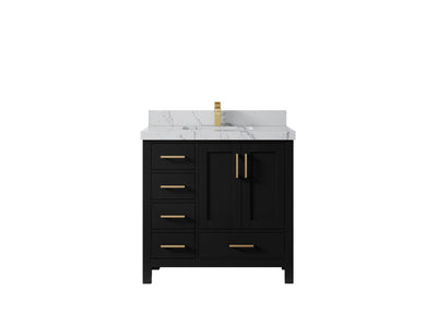 Malibu 36 in. W x 22 in. D Bathroom Vanity Center Sink 2 - Willow Bath and Vanity