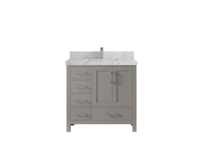 Malibu 36 in. W x 22 in. D Bathroom Vanity Center Sink 2 - Willow Bath and Vanity